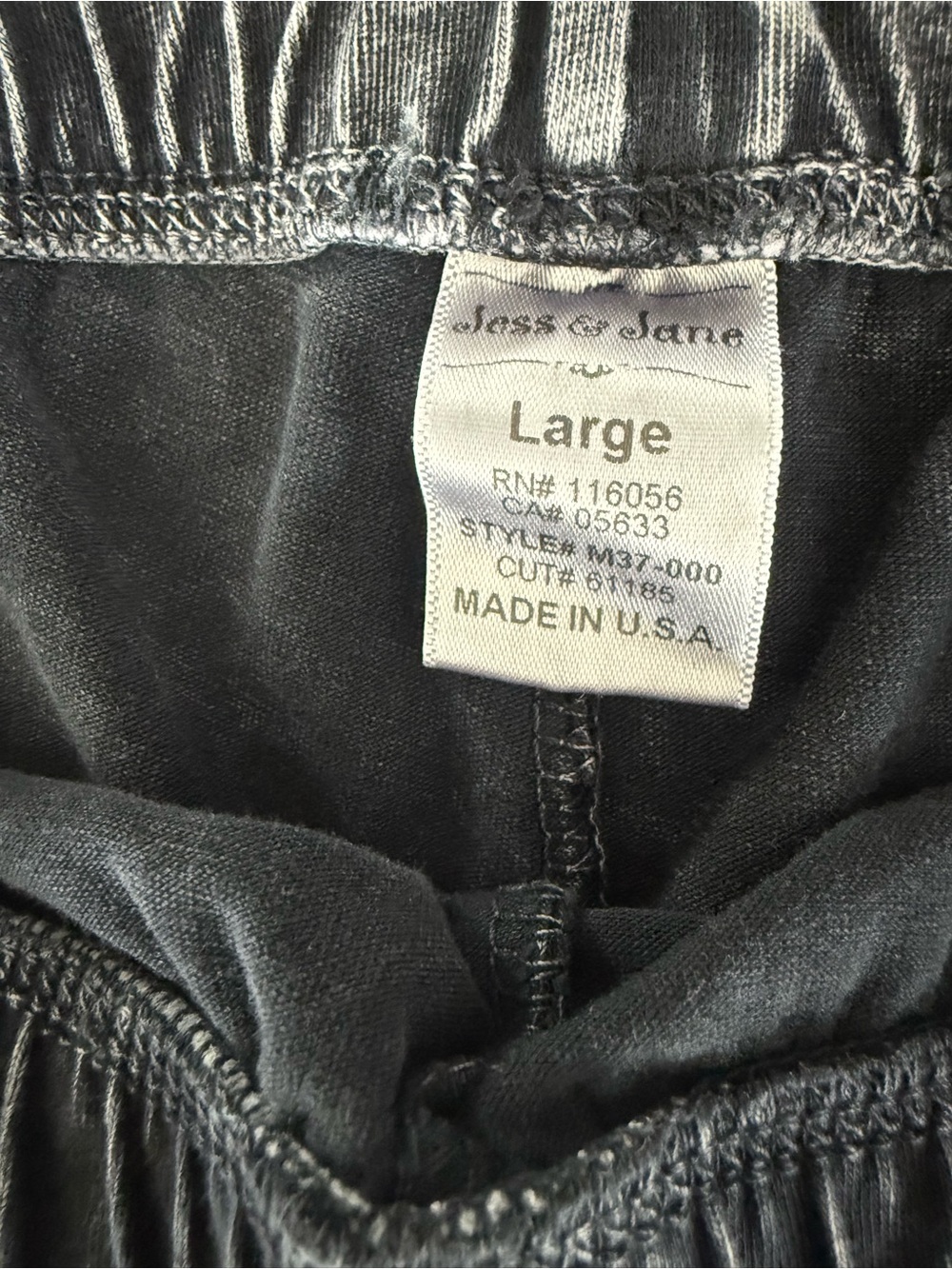 Vintage-Inspired Washed Gray Black Women's Jersey Jacket with 2 pair leggings - Picture 9 of 12